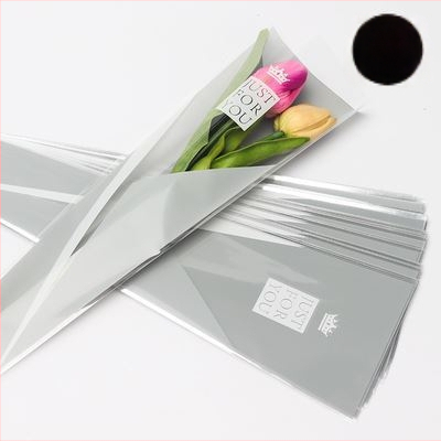 OPP maišelis vienai rožei puokštės įvyniojimui, širdies lango dizainas, tolerancija 5%