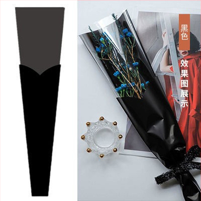 OPP maišelis vienai rožei puokštės įvyniojimui, širdies lango dizainas, tolerancija 5%