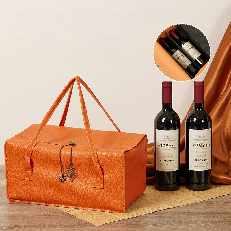 Vyno dovanų dėžutė, dviguba pakuotė, maišo tipo įpakavimas, kompleksiškos medžiagos, šilko ekrano spausdinimas ir karštasis štampavimas, OEM