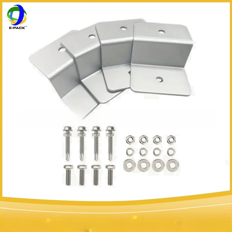 E-Pack Z laikiklis saulės skydeliams – aliuminio lydinys, didieji ir mazie Z laikikliai, komplektuose po 4 ar 8