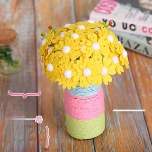 DIY комплект за букет от копчета – плат, произход Yiwu, опаковка цветна кутия, за деца 4–6 години, развива интелектуално развитие и координация ръка-око