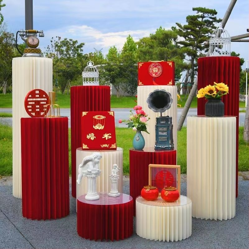 Vestuvinė sulankstoma popierinė kolona desertiniam stalui