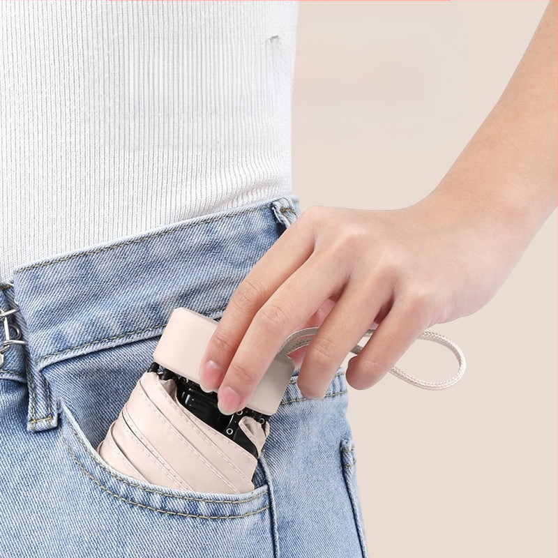 South Joe ultralengvas šešių skėtis moterims su diržu | rankinis atidarymas, aliuminio rėmas, 210T audinys, UPF>50, kompaktiškas kišeninis dizainas