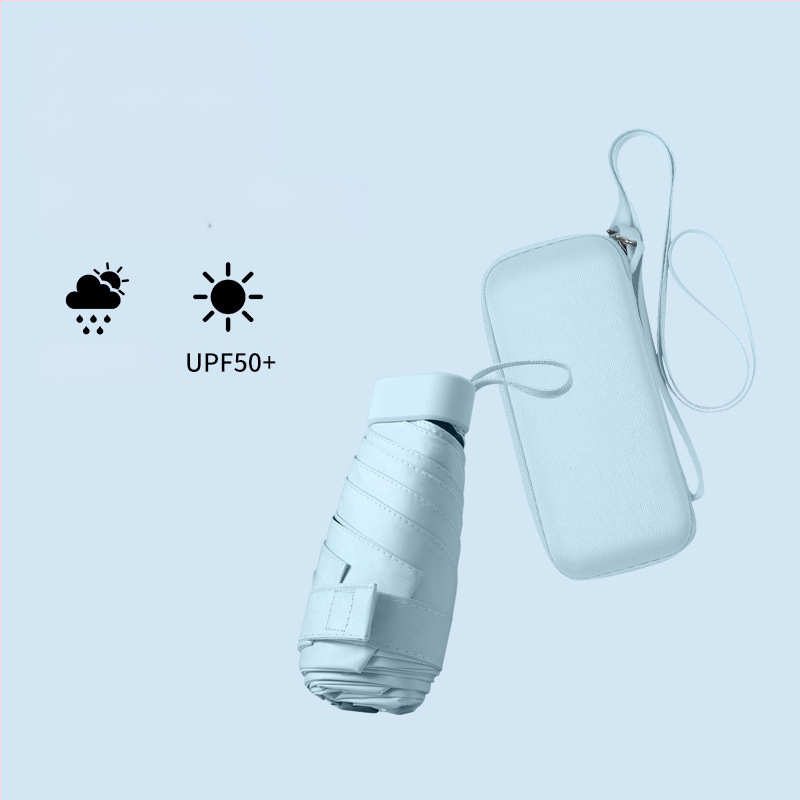 South Joe ultralengvas šešių skėtis moterims su diržu | rankinis atidarymas, aliuminio rėmas, 210T audinys, UPF>50, kompaktiškas kišeninis dizainas