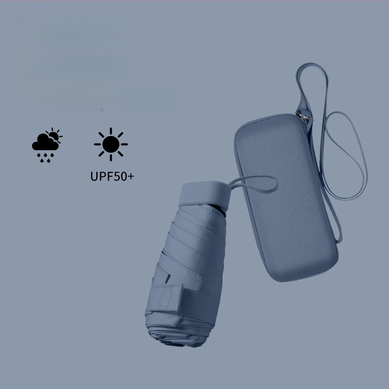 South Joe ultralengvas šešių skėtis moterims su diržu | rankinis atidarymas, aliuminio rėmas, 210T audinys, UPF>50, kompaktiškas kišeninis dizainas