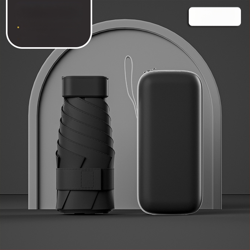 Ομπρέλα ήλίου σε κάψουλα, συμπαγής και ελαφριά, 6-ραβδική ατσάλινη ράβδος, πολυεστερικό ύφασμα 190T, UPF50+, χειροκίνητο άνοιγμα