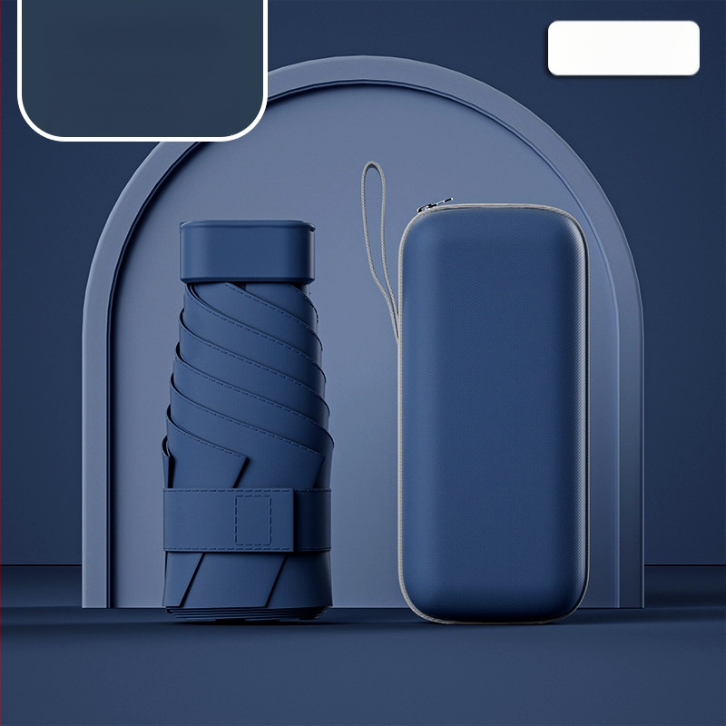 Ομπρέλα ήλίου σε κάψουλα, συμπαγής και ελαφριά, 6-ραβδική ατσάλινη ράβδος, πολυεστερικό ύφασμα 190T, UPF50+, χειροκίνητο άνοιγμα