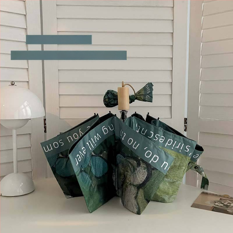 Ομπρέλα ήλίου με σκελετό από σίδηρο 8 ραβδών, ξύλινο άξονα και λαβή, κάλυμμα πολυεστέρα 190T, UPF50+, χειροκίνητο άνοιγμα/κλείσιμο