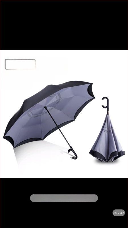 Rain Time dubulti slāņu reversais lietussargs ar automātisku atvēršanu, 16 stieņi, audums 210T, UPF >50