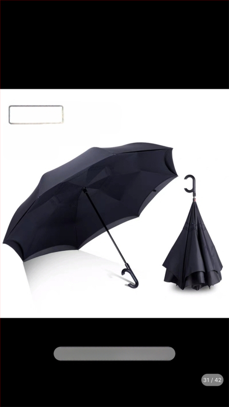 Rain Time dubulti slāņu reversais lietussargs ar automātisku atvēršanu, 16 stieņi, audums 210T, UPF >50