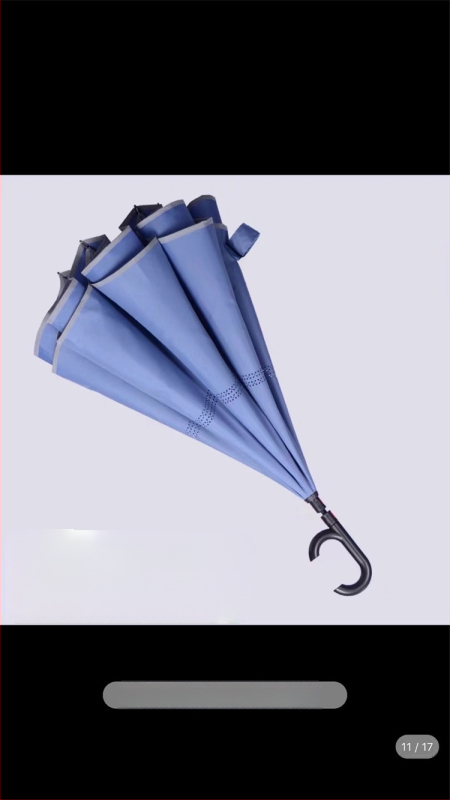 Rain Time dubulti slāņu reversais lietussargs ar automātisku atvēršanu, 16 stieņi, audums 210T, UPF >50