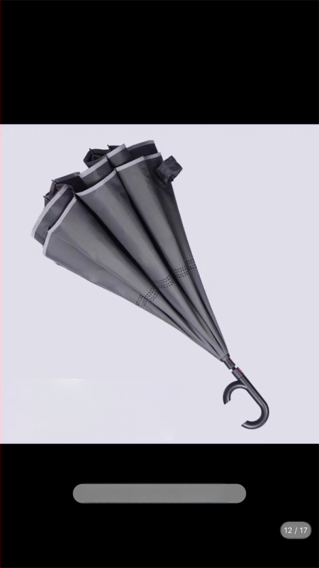 Rain Time dubulti slāņu reversais lietussargs ar automātisku atvēršanu, 16 stieņi, audums 210T, UPF >50