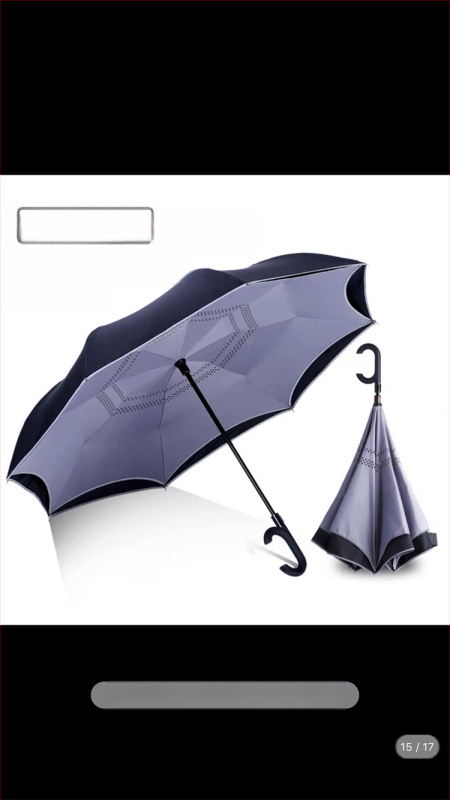 Rain Time dubulti slāņu reversais lietussargs ar automātisku atvēršanu, 16 stieņi, audums 210T, UPF >50