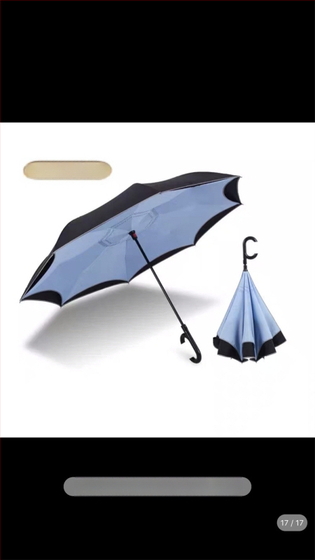 Rain Time dubulti slāņu reversais lietussargs ar automātisku atvēršanu, 16 stieņi, audums 210T, UPF >50