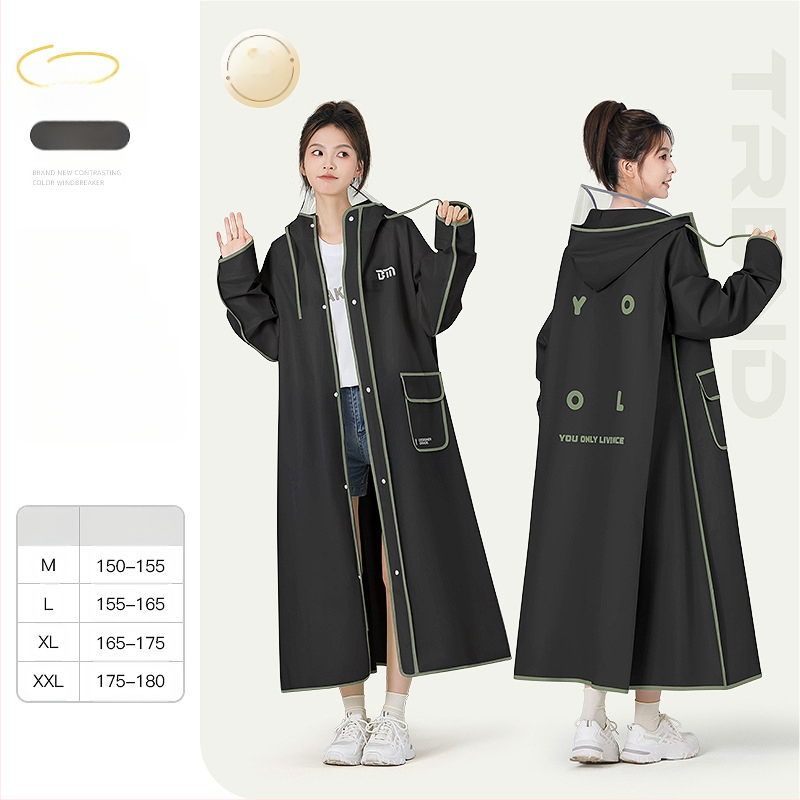 Πόντσο βροχής πεζοπορίας, EVA ύφασμα, ενήλικας, ένα άτομο, 322 γρ