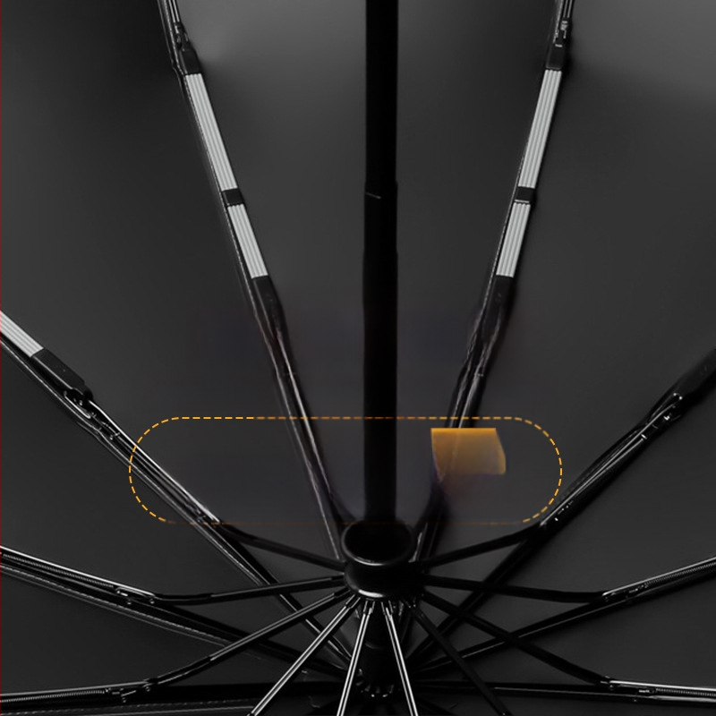 Automatīvais salokāmais lietussargs vīriešiem un sievietēm, dubulta saules un lietus izmantošana, pastiprināts ar 12 ribām no tērauda, UPF > 50.