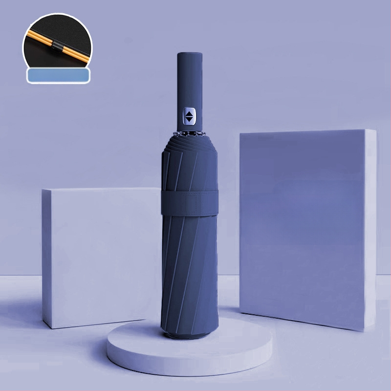 Automatīvais salokāmais lietussargs vīriešiem un sievietēm, dubulta saules un lietus izmantošana, pastiprināts ar 12 ribām no tērauda, UPF > 50.