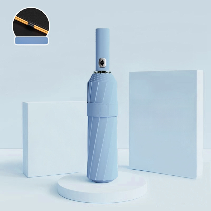 Automatīvais salokāmais lietussargs vīriešiem un sievietēm, dubulta saules un lietus izmantošana, pastiprināts ar 12 ribām no tērauda, UPF > 50.