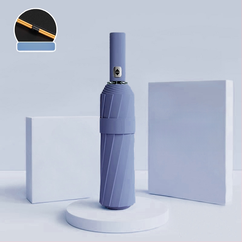 Automatīvais salokāmais lietussargs vīriešiem un sievietēm, dubulta saules un lietus izmantošana, pastiprināts ar 12 ribām no tērauda, UPF > 50.