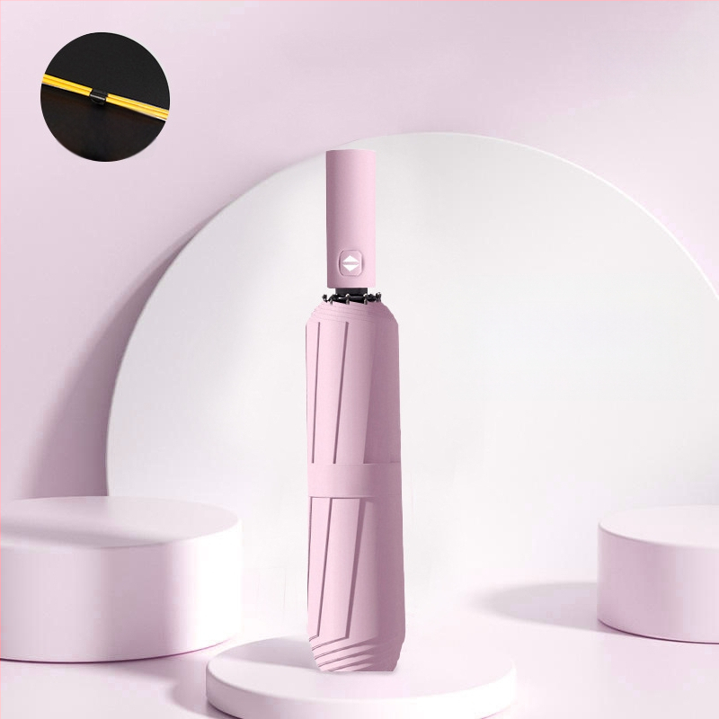 Automatīvais salokāmais lietussargs vīriešiem un sievietēm, dubulta saules un lietus izmantošana, pastiprināts ar 12 ribām no tērauda, UPF > 50.