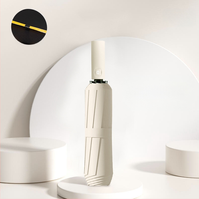 Automatīvais salokāmais lietussargs vīriešiem un sievietēm, dubulta saules un lietus izmantošana, pastiprināts ar 12 ribām no tērauda, UPF > 50.