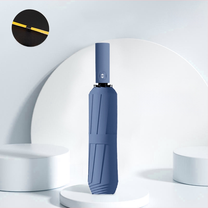 Automatīvais salokāmais lietussargs vīriešiem un sievietēm, dubulta saules un lietus izmantošana, pastiprināts ar 12 ribām no tērauda, UPF > 50.