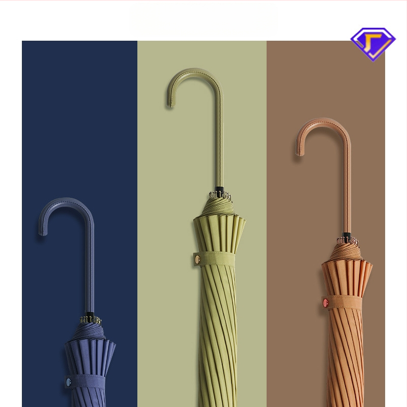 Ομπρέλα με μακριά λαβή, 16 μεταλλικές βέργες, ανθεκτική στον άνεμο, ύφασμα 210T, χειροκίνητο άνοιγμα