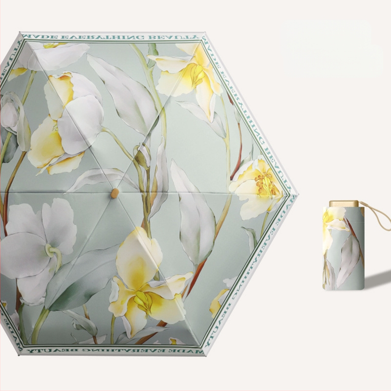 Ομπρέλα ήλίου με 16 βέργες, χειροκίνητο άνοιγμα, UV προστασία UPF 50+, βέργες από κράμα, λαβή από σκληρό ξύλο