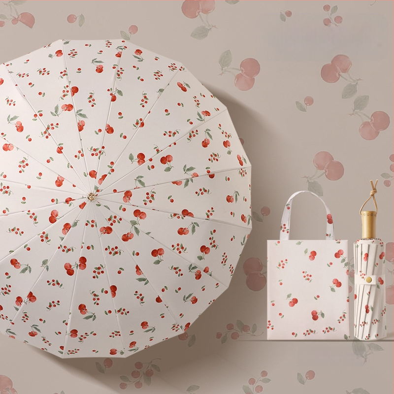 Senovinio stiliaus skėtis su 16 aliuminio rėmų, sulankstomas, UV apsauga UPF50+, 170T audinys