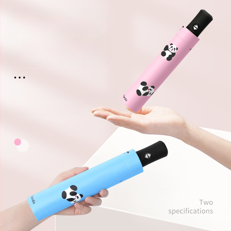 Dviejų funkcijų skėtis nuo saulės ir lietaus, animacinio stiliaus trim dalimis, 8 ribų plieno rėmas, rankinis atidarymas, UV apsauga PA+++