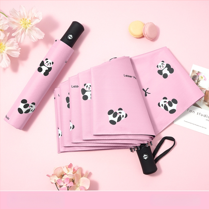 Dviejų funkcijų skėtis nuo saulės ir lietaus, animacinio stiliaus trim dalimis, 8 ribų plieno rėmas, rankinis atidarymas, UV apsauga PA+++