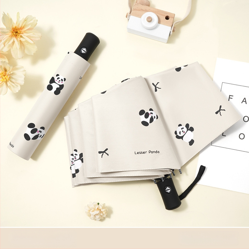 Dviejų funkcijų skėtis nuo saulės ir lietaus, animacinio stiliaus trim dalimis, 8 ribų plieno rėmas, rankinis atidarymas, UV apsauga PA+++