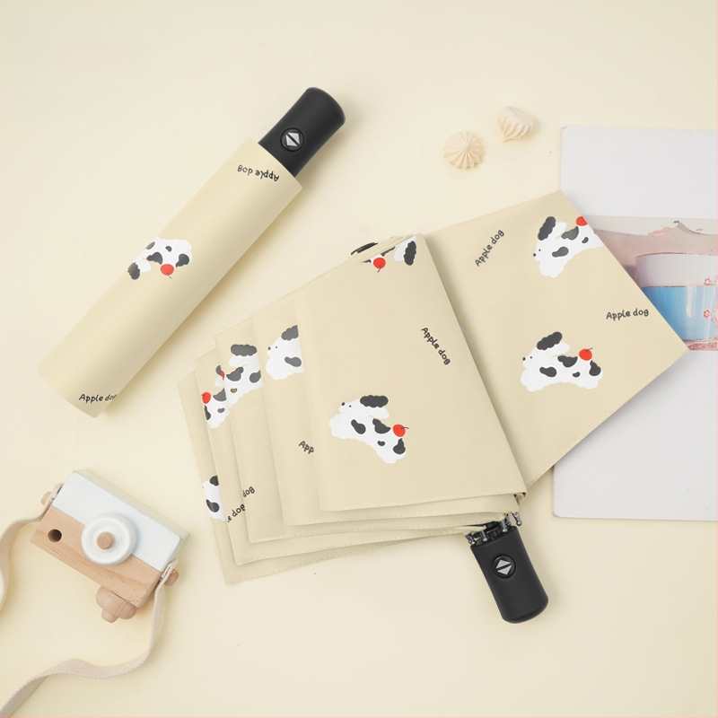 Dviejų funkcijų skėtis nuo saulės ir lietaus, animacinio stiliaus trim dalimis, 8 ribų plieno rėmas, rankinis atidarymas, UV apsauga PA+++