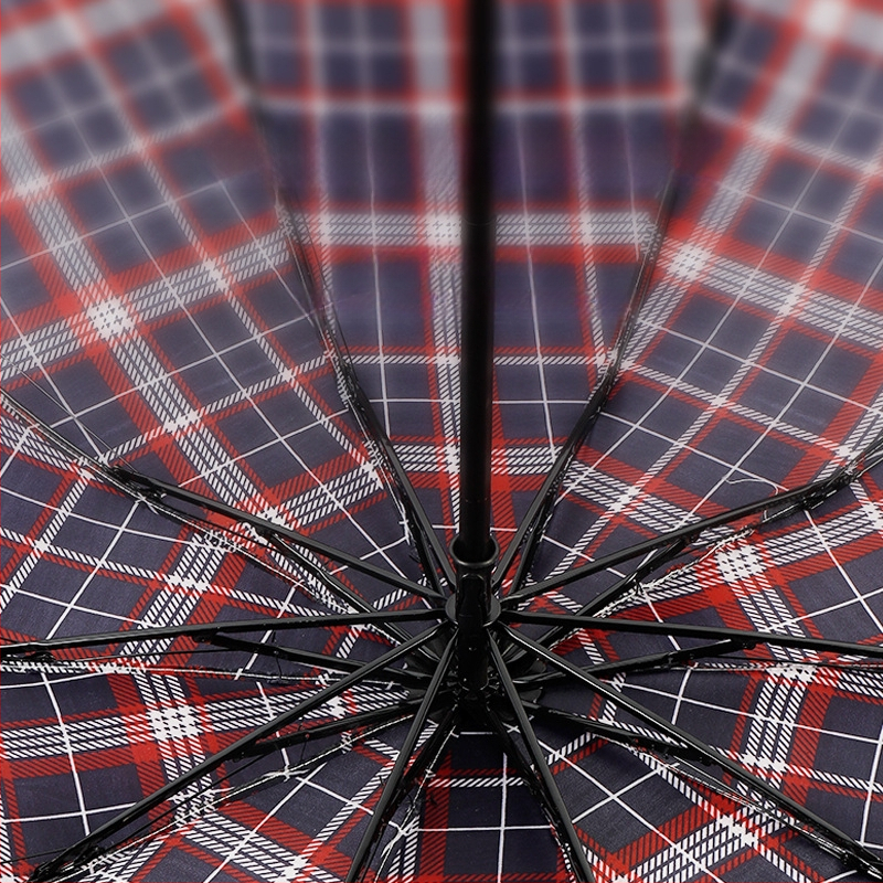 Klasszikus kockás összecsukható esernyő, manuális nyitás/zárás, uniszex, könnyű, 10 bordás vasváz, gumírozott fogantyú, 170T anyag, logó nyomás lehetséges