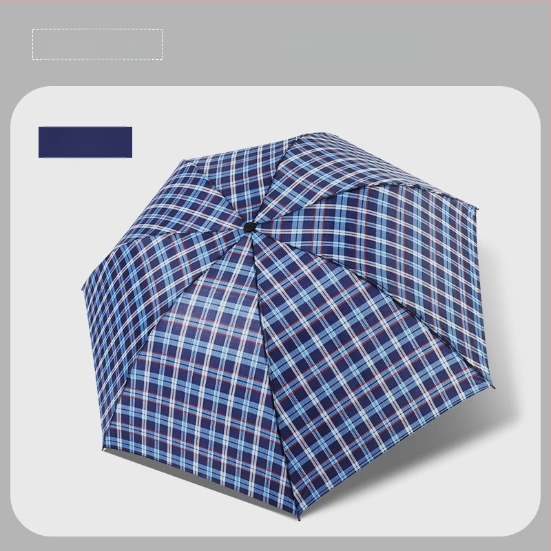 Klasszikus kockás összecsukható esernyő, manuális nyitás/zárás, uniszex, könnyű, 10 bordás vasváz, gumírozott fogantyú, 170T anyag, logó nyomás lehetséges