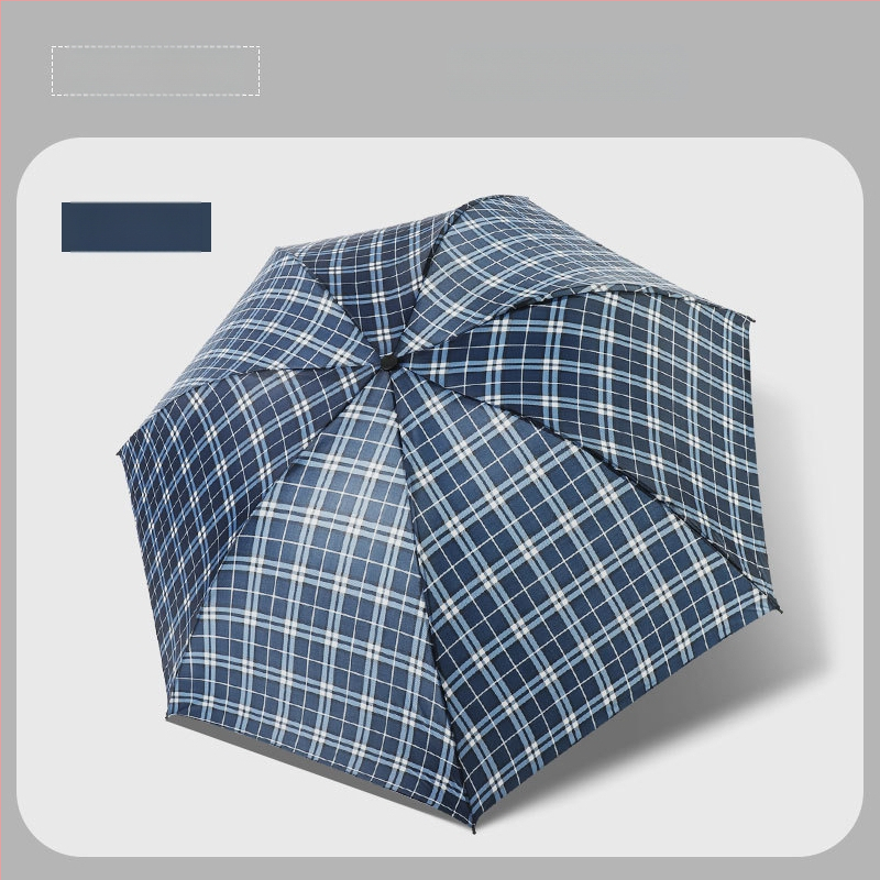 Klasszikus kockás összecsukható esernyő, manuális nyitás/zárás, uniszex, könnyű, 10 bordás vasváz, gumírozott fogantyú, 170T anyag, logó nyomás lehetséges