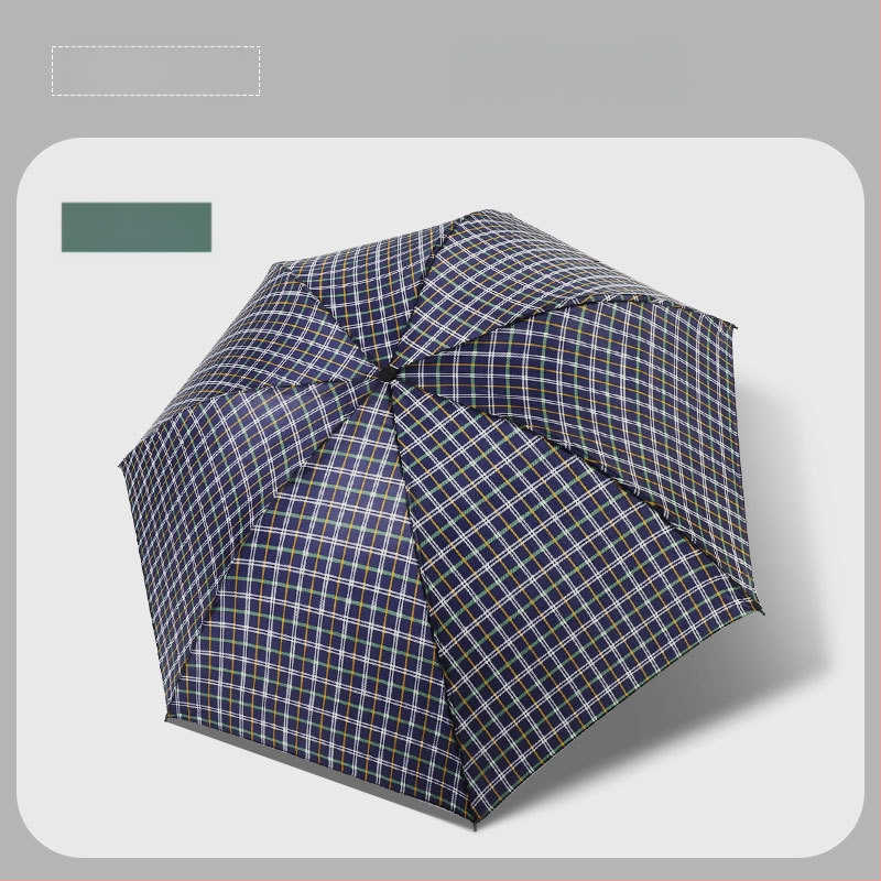 Klasszikus kockás összecsukható esernyő, manuális nyitás/zárás, uniszex, könnyű, 10 bordás vasváz, gumírozott fogantyú, 170T anyag, logó nyomás lehetséges