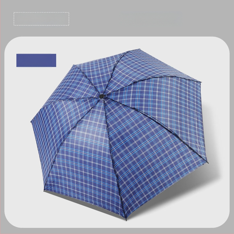 Klasszikus kockás összecsukható esernyő, manuális nyitás/zárás, uniszex, könnyű, 10 bordás vasváz, gumírozott fogantyú, 170T anyag, logó nyomás lehetséges