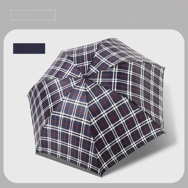 Klasszikus kockás összecsukható esernyő, manuális nyitás/zárás, uniszex, könnyű, 10 bordás vasváz, gumírozott fogantyú, 170T anyag, logó nyomás lehetséges