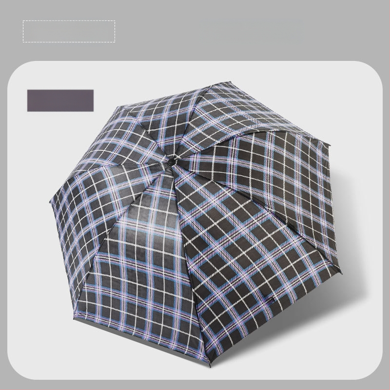 Klasszikus kockás összecsukható esernyő, manuális nyitás/zárás, uniszex, könnyű, 10 bordás vasváz, gumírozott fogantyú, 170T anyag, logó nyomás lehetséges