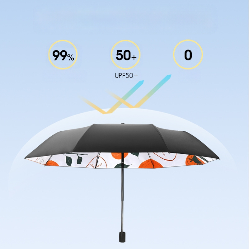 Διπλοεπίπεδη ομπρέλα ήλιου, UPF >50, ύφασμα 210T, 8 βέργες από ίνες, ατσάλινος σωλήνας, χειροκίνητο άνοιγμα