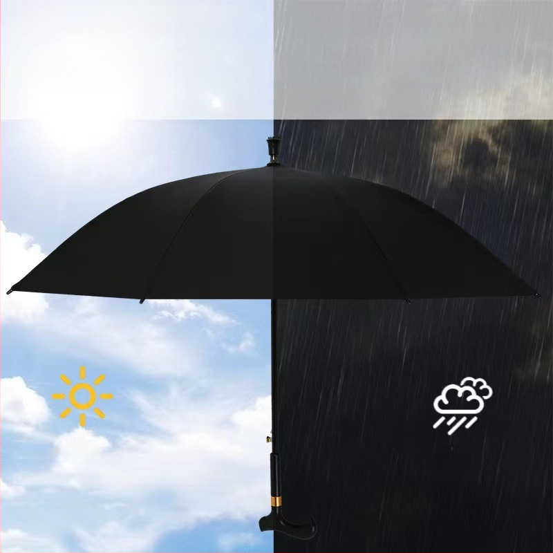 Ομπρέλα-ραβδί με μακριά λαβή για περπάτημα, σκελετός από σίδηρο με 8 ράβδες, σιδερένιος σωλήνας και λαβή, κάλυμμα 210T, UV προστασία UPF > 40