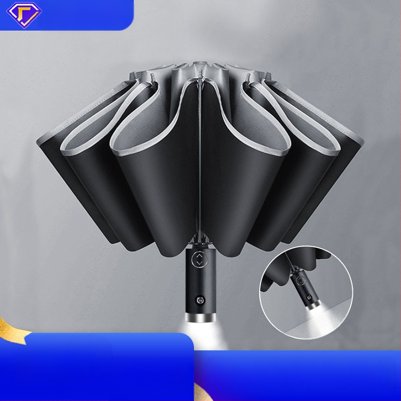 Automatikus fordított esernyő egyedi logó nyomtatással, fordított összecsukható kialakítás, UV védelem UPF > 50, 10 bordás váz rostból