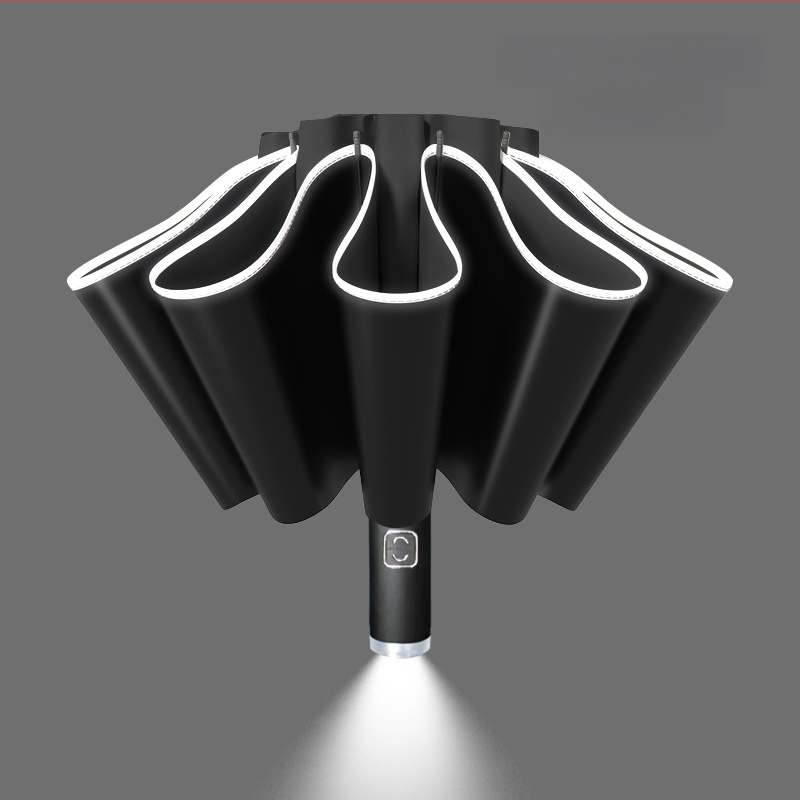 Automatikus fordított esernyő egyedi logó nyomtatással, fordított összecsukható kialakítás, UV védelem UPF > 50, 10 bordás váz rostból