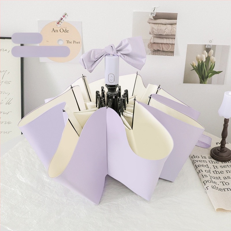 Αυτόματη αναδιπλούμενη ομπρέλα για ήλιο και βροχή, σκελετός 8 ραβδών από ατσάλι, ύφασμα 190T UPF 50+, δυνατότητα λογοτύπου