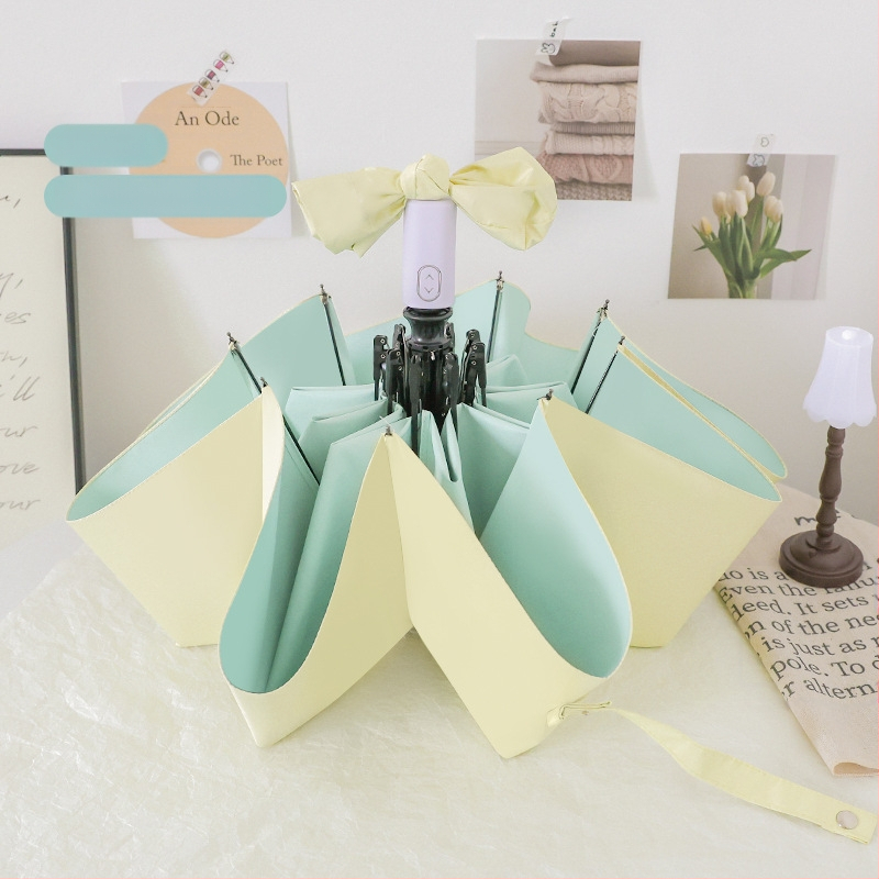 Αυτόματη αναδιπλούμενη ομπρέλα για ήλιο και βροχή, σκελετός 8 ραβδών από ατσάλι, ύφασμα 190T UPF 50+, δυνατότητα λογοτύπου