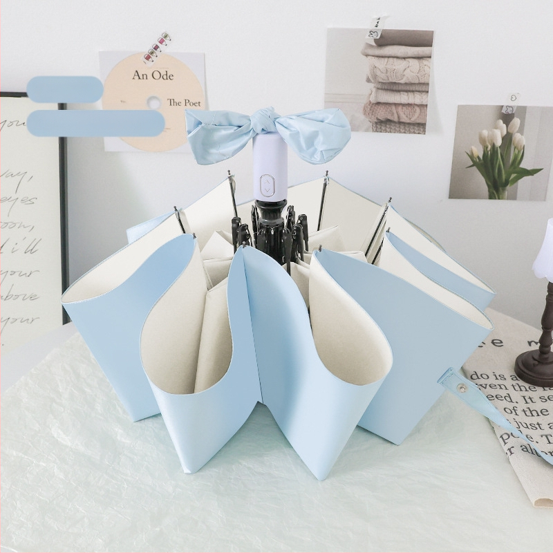 Αυτόματη αναδιπλούμενη ομπρέλα για ήλιο και βροχή, σκελετός 8 ραβδών από ατσάλι, ύφασμα 190T UPF 50+, δυνατότητα λογοτύπου