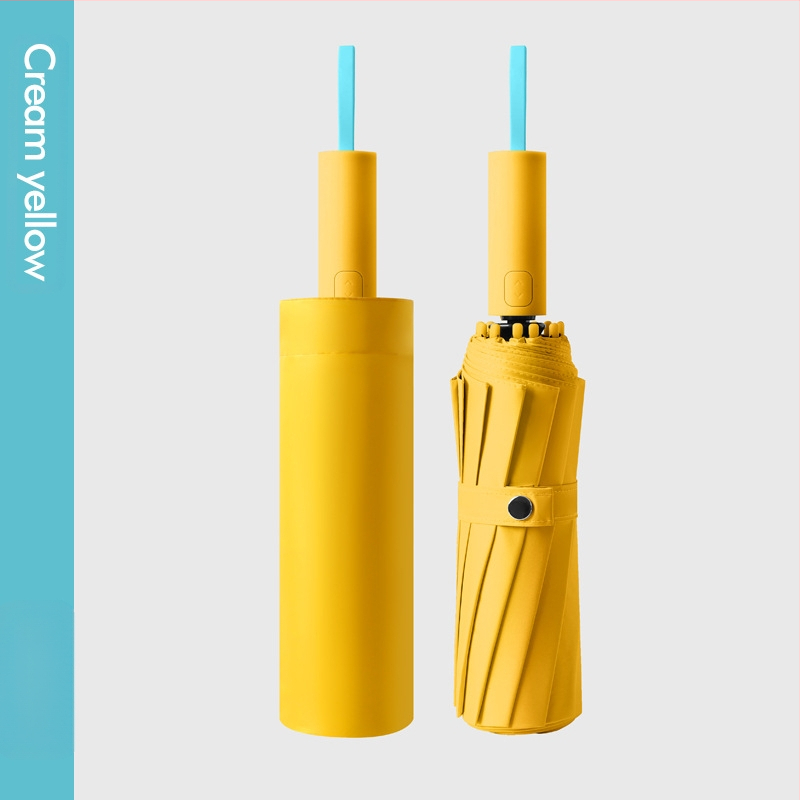 Ομπρέλα ήλίου με 12 οστά, αυτόματη αναδίπλωση, ύφασμα 210t, UPF 50+, τριπλή πτυχή, ράβδοι από ίνες