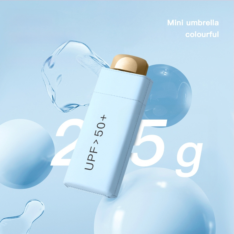 Πενταπλό αλουμινένιο ομπρέλα ήλιου με UV προστασία UPF 50+, εξαιρετικά ελαφριά 0,22 kg, κατασκευή με 6 βέργες, χειροκίνητο άνοιγμα, δυνατότητα προσαρμοσμένου λογότυπου