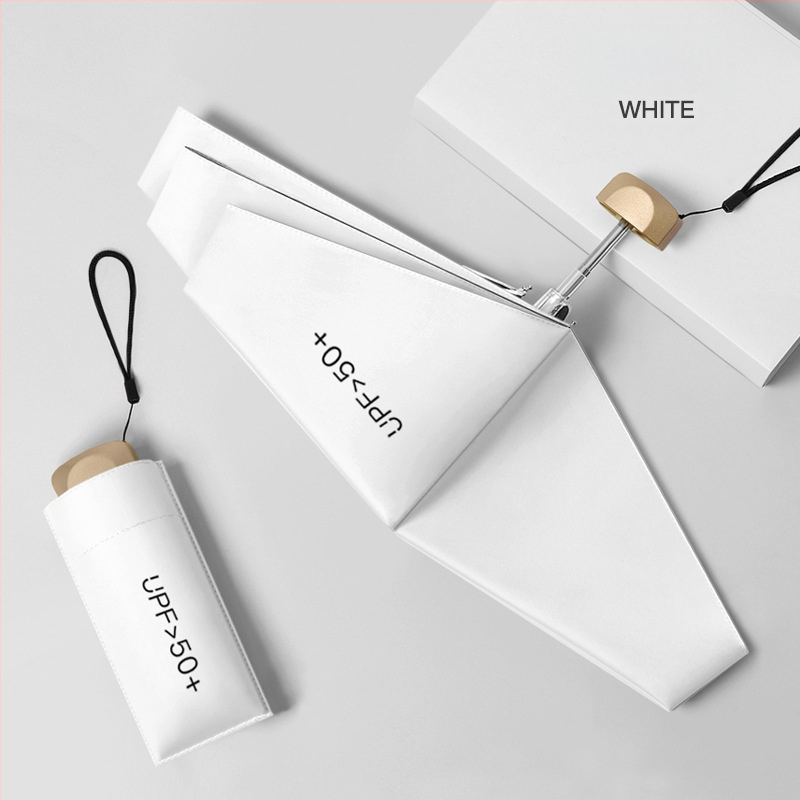 Πενταπλό αλουμινένιο ομπρέλα ήλιου με UV προστασία UPF 50+, εξαιρετικά ελαφριά 0,22 kg, κατασκευή με 6 βέργες, χειροκίνητο άνοιγμα, δυνατότητα προσαρμοσμένου λογότυπου